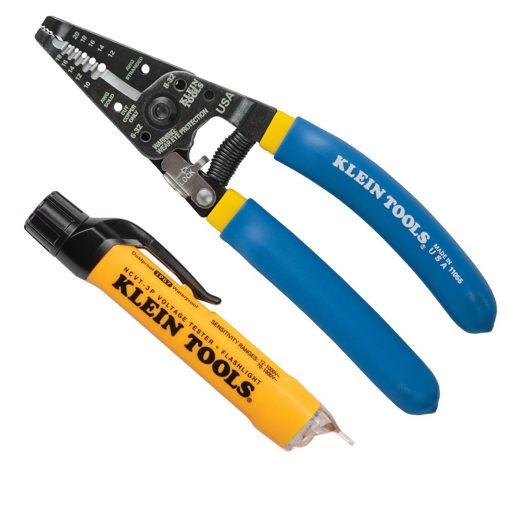 Klein Tools 2Piece Voltage Tester and Wire Stripper Tool Set