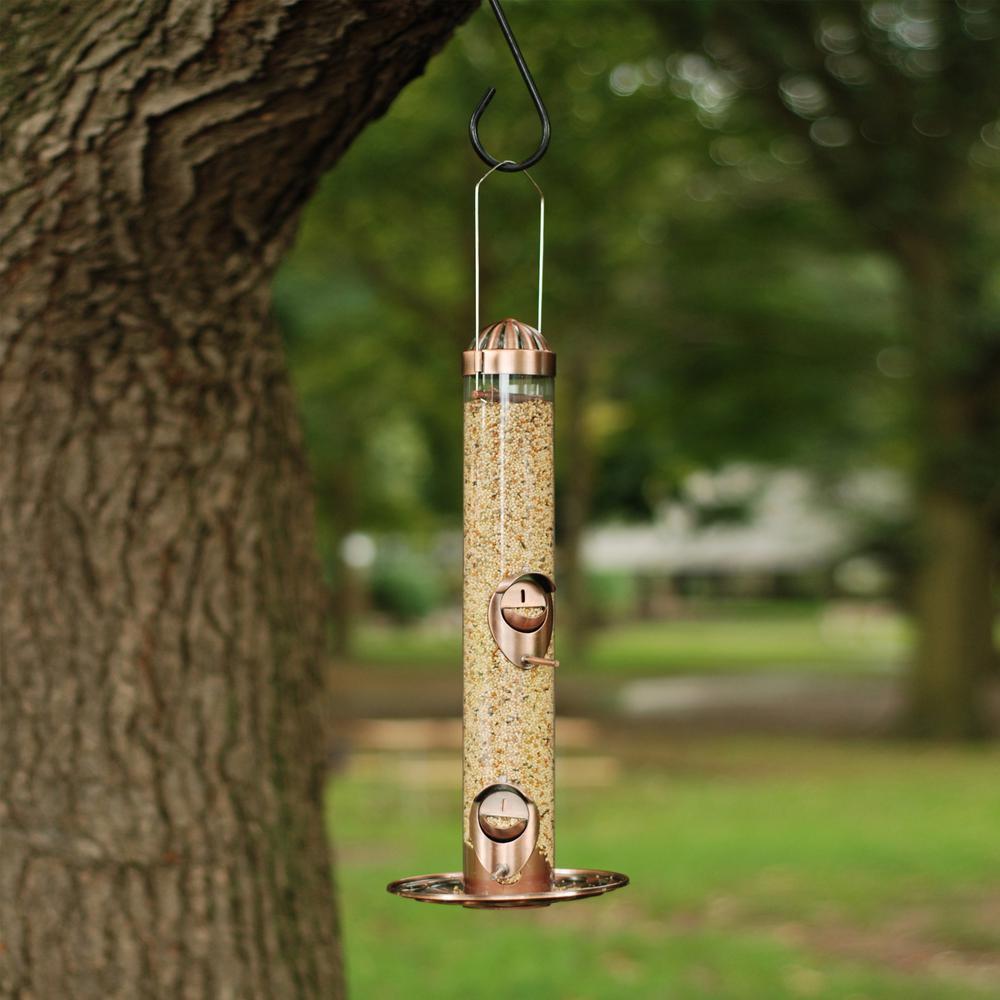 Perky Pet 2 In 1 Copper Hanging Bird Feeder 1 Lb Capacity 385 2