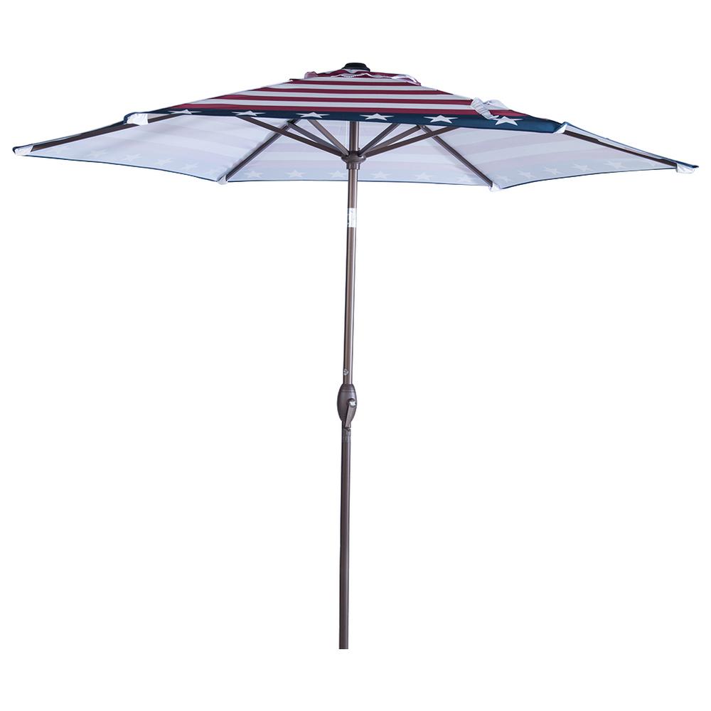 Abba Patio 9 Ft Aluminum Market Push Tilt And Crank Patio Umbrella In Striped Flag Ap9386ctsf The Home Depot