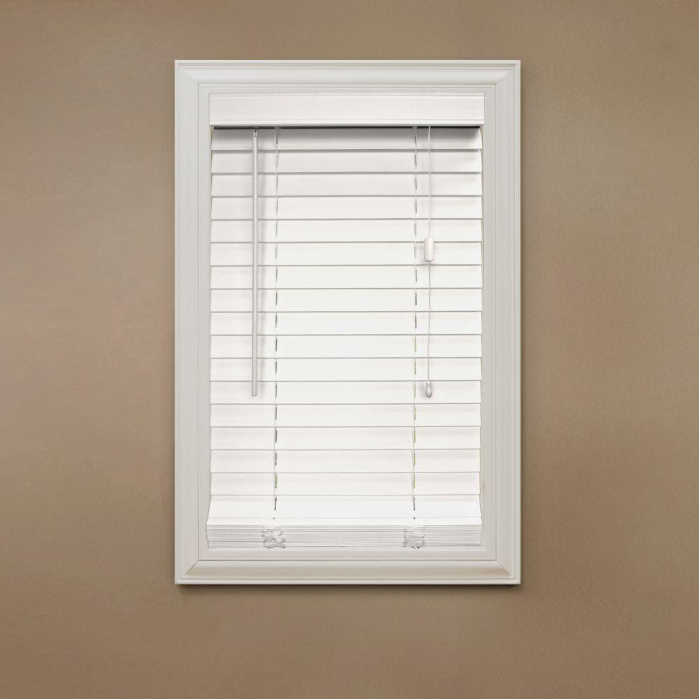 Faux Wood Blinds The Home Depot Faux Wood Blind 46 5 In W X