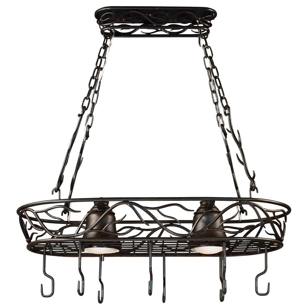 Kenroy Home Twigs 58 In 2 Light Bronze Pot Rack 90308brz The Twigs 58 In 2 Light Bronze Pot Rack