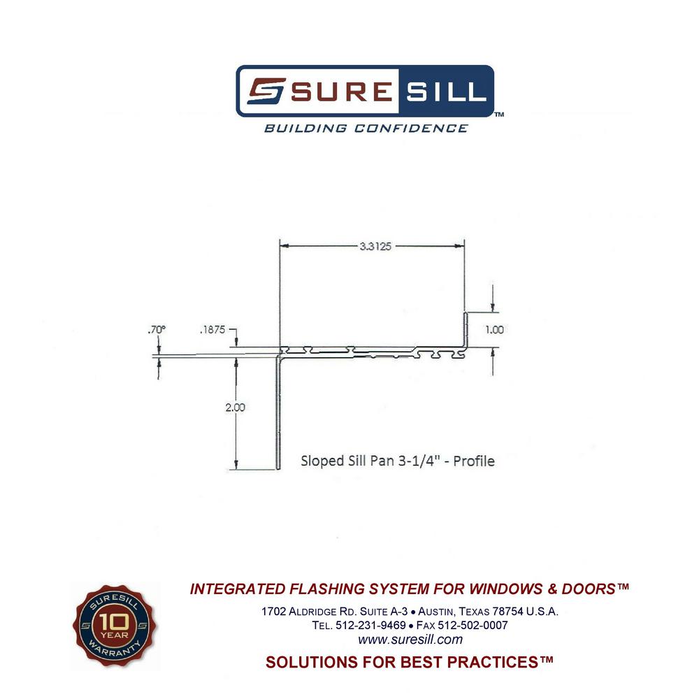 Suresill 3 1 4 In X80 In Channel Plate For Sloped Sill Pan For