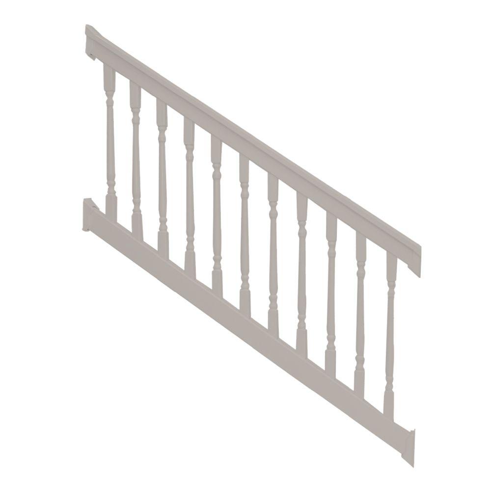 Weatherables Delray 36 in Vinyl White Colonial Stair Railing Kit x 72 in