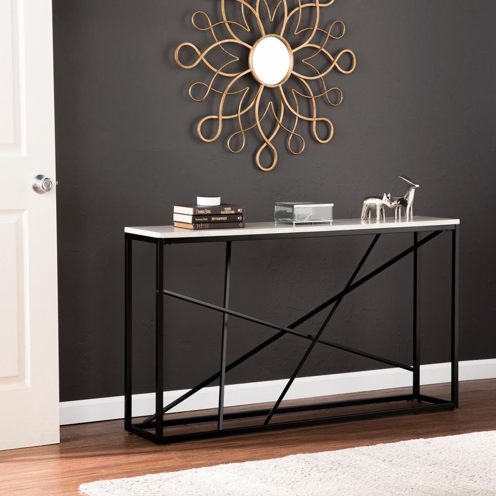 skinny black console table