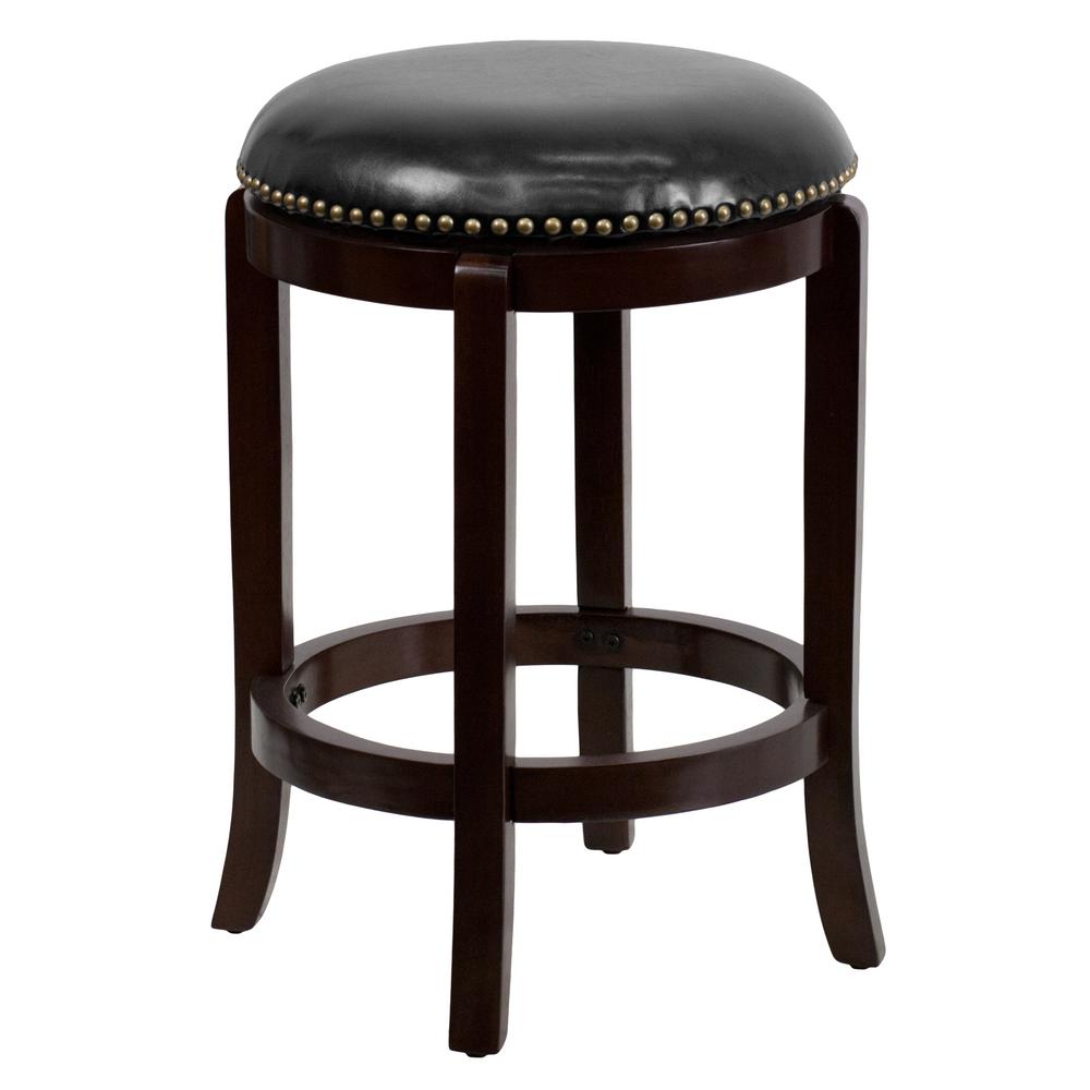 Parsons 30.375 in. Espresso Cushioned Bar Stool with Back-0238700800 ...