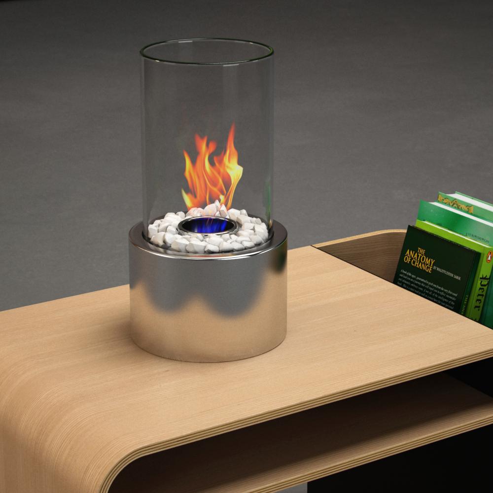 Moda Flame Ghost 6 In Vent Free Ethanol Fireplace Stainless Steel