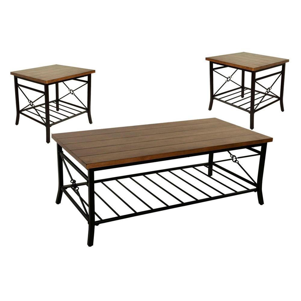 Lnc Belili 18 In Black Rectangle Coffee Table Sets Pack Of 3 Mnaqvqhd1000367 The Home Depot