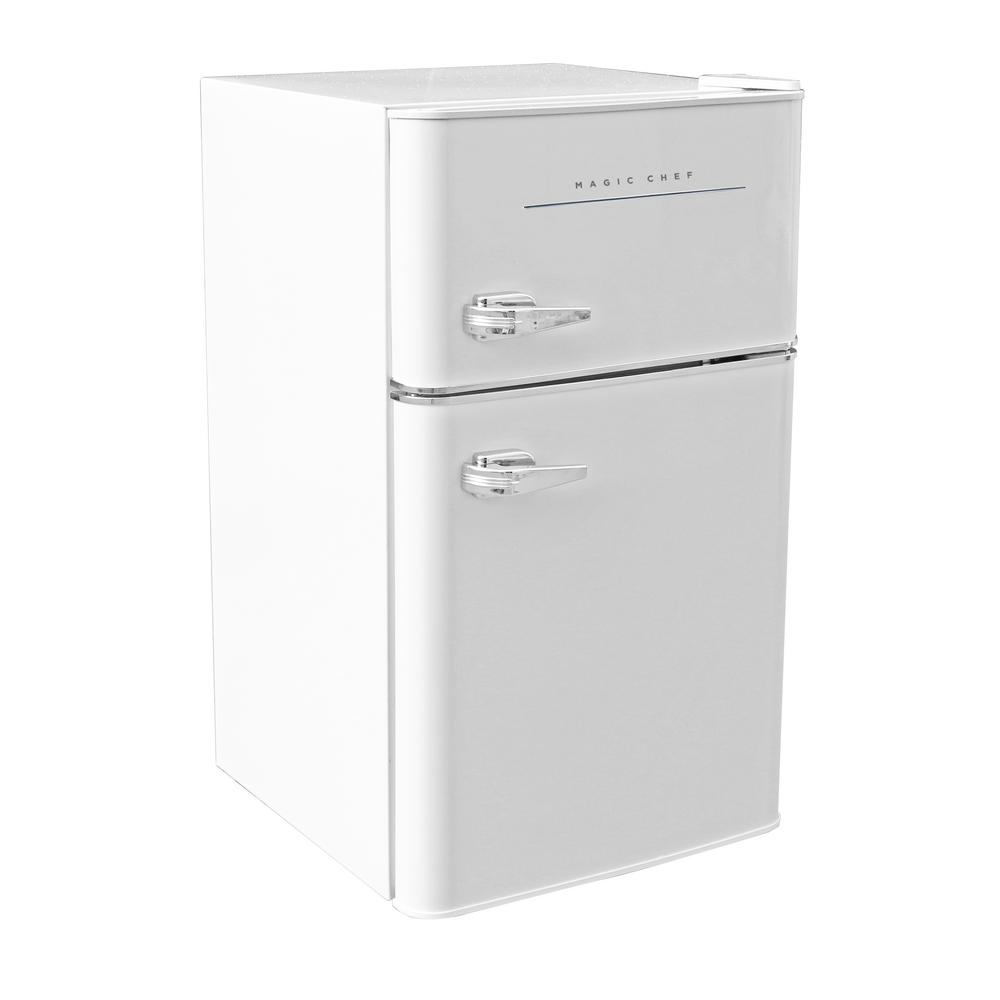 Magic Chef Retro 3.2 Cu. Ft. 2 Door Mini Fridge in WhiteHMCR320WE