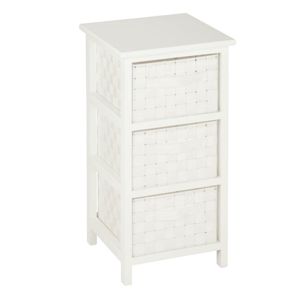Honey-Can-Do 3-Drawer White Chest-OFC-03717 - The Home Depot