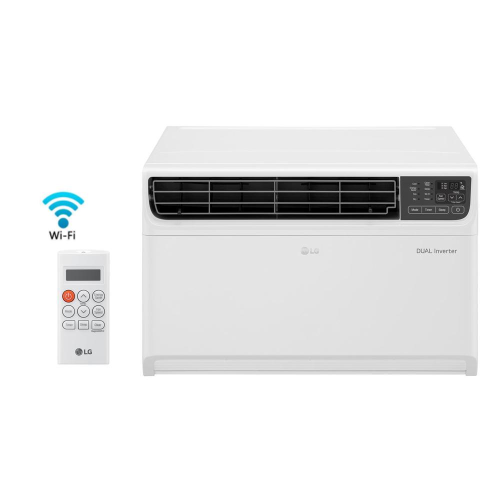 LG Electronics 14,000 BTU 115-Volt Dual Inverter Smart Window Air Conditioner in White with