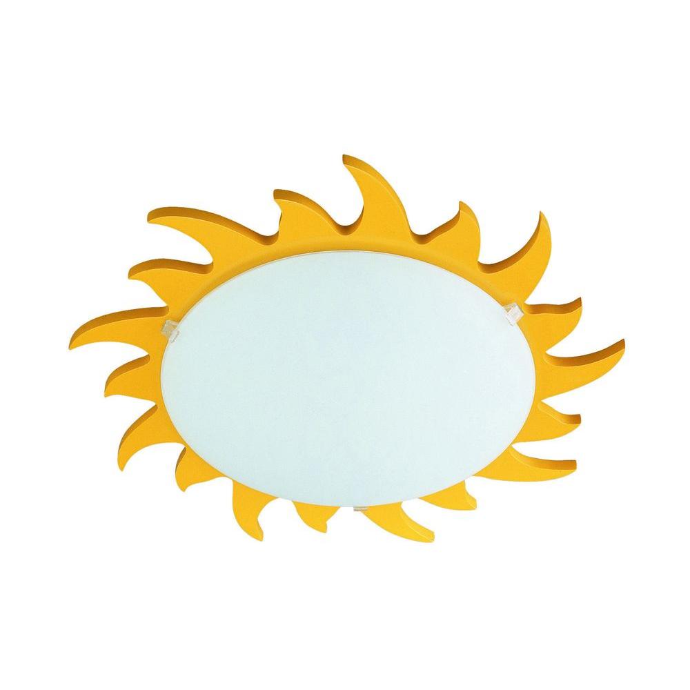 Yellow Flushmount Lights Lighting The Home Depot Kidsplace Sunshine 1 Light Yellow Ceiling