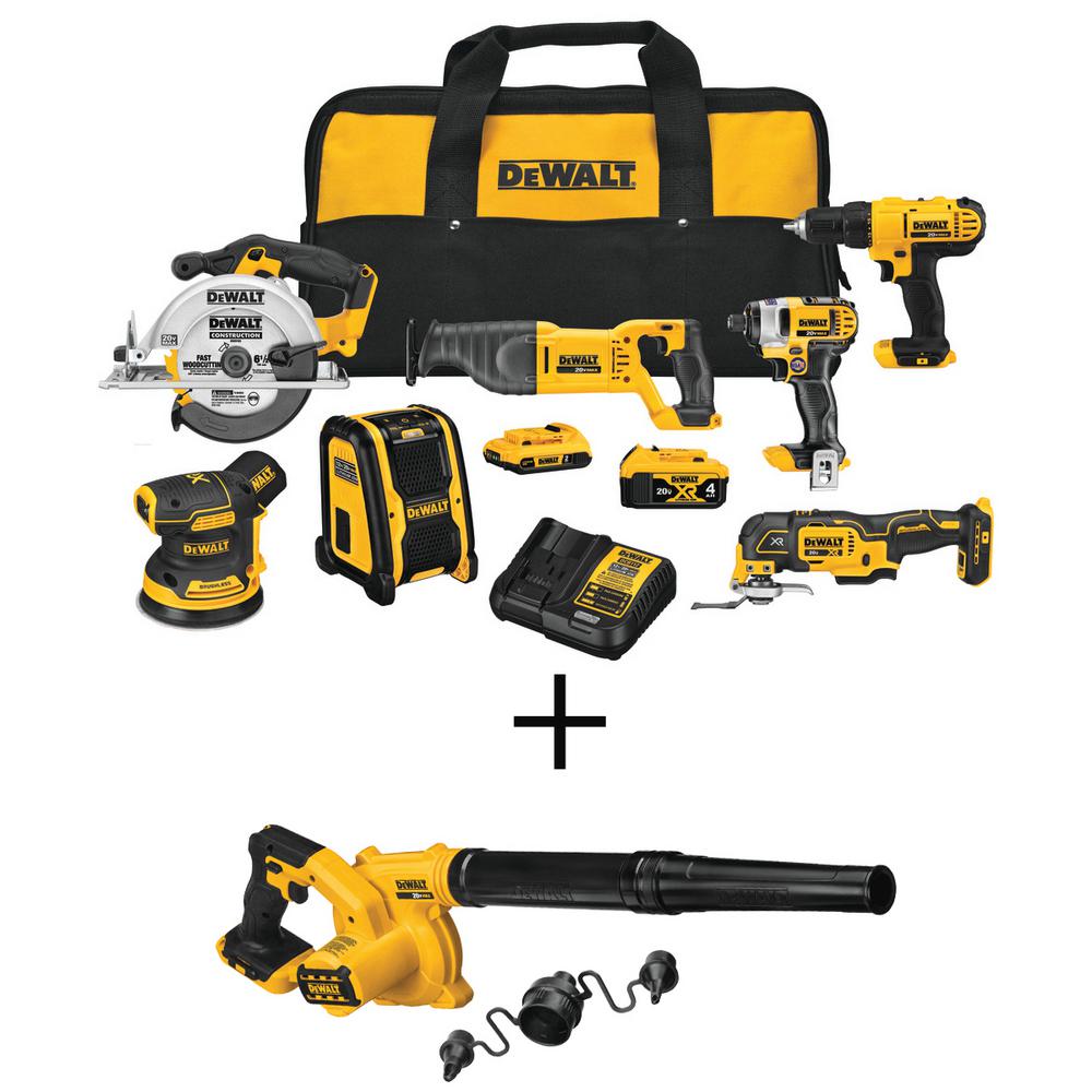 DEWALT 20-Volt MAX Lithium-Ion Cordless Combo Kit (7-Tool) with 20-Volt ...