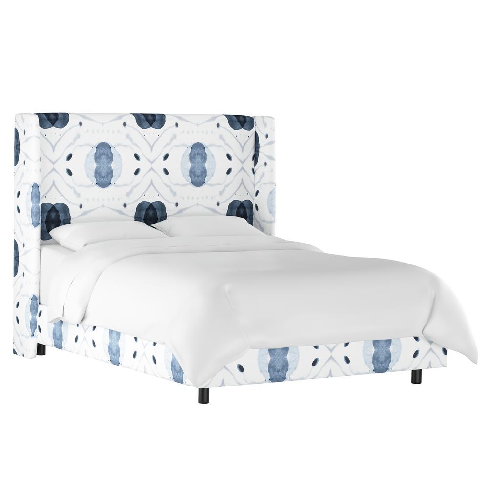 Skyline Furniture Delray Blue Full Wingback Bed 431beddlrbluoga