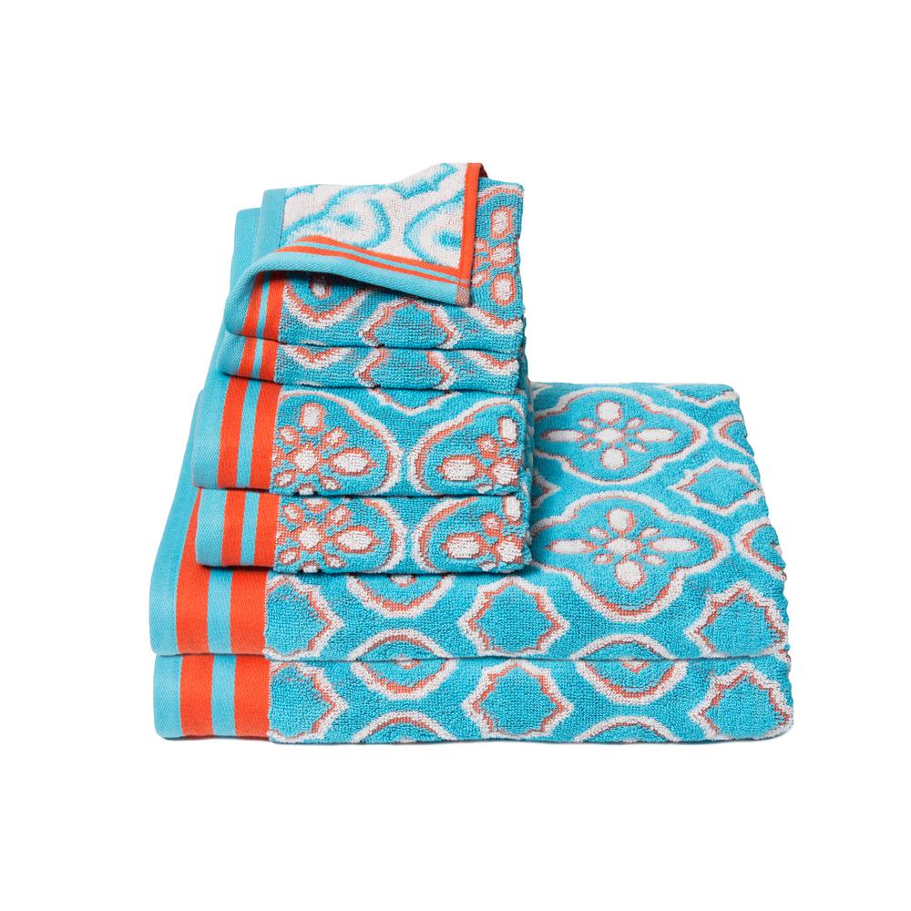 teal blue towels