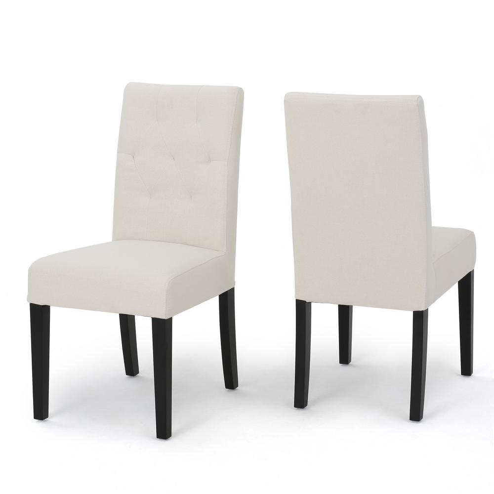 Gentry Ivory Fabric Parsons Chair (Set of 2) 11816 The Home Depot