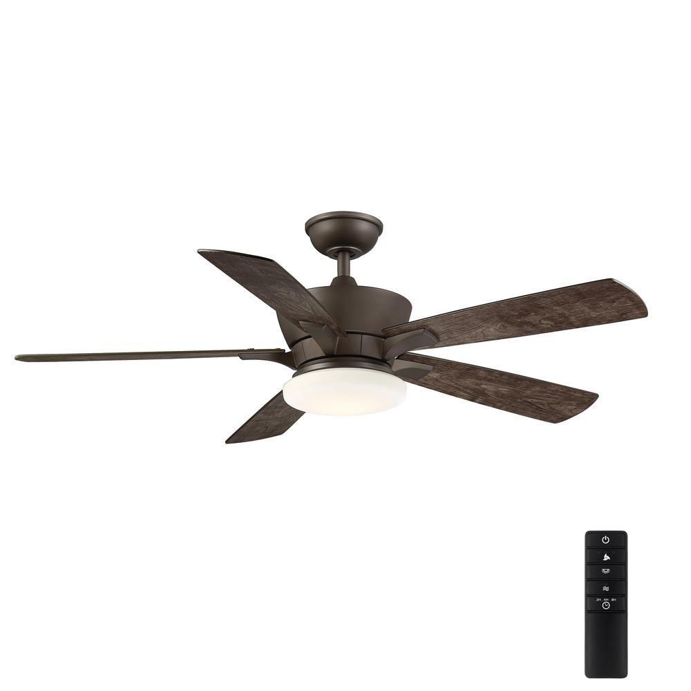 Home Decorators Collection Bergen 52 In Led Uplight Espresso Bronze Ceiling Fan With Light And Remote Control