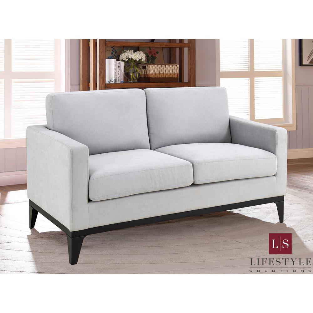 Lifestyle Solutions Delray Light Grey Sofa With Hardwood Frame And Quality Fabric Lsches3u2543 The Home Depot Lifestyle Solutions Delray Light Grey