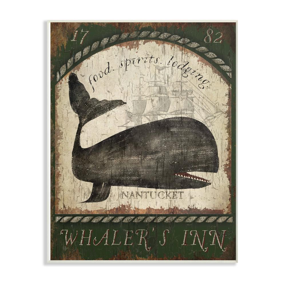 The Stupell Home Decor Collection 10 In X 15 In Vintage Nantucket Whaler S Inn Sign By Beth Albert Printed Wood Wall Art Cwp 298 Wd 10x15 The Home Depot