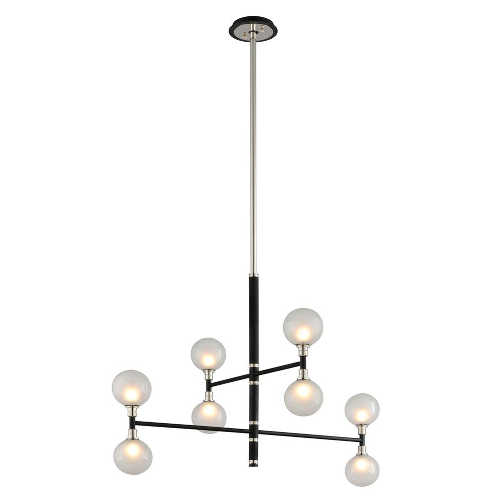 Troy Lighting Andromeda 8 Light Carbide Black And Polished Nickel Troy Lighting Andromeda 8 Light Carbide Black And Polished Nickel Pendant