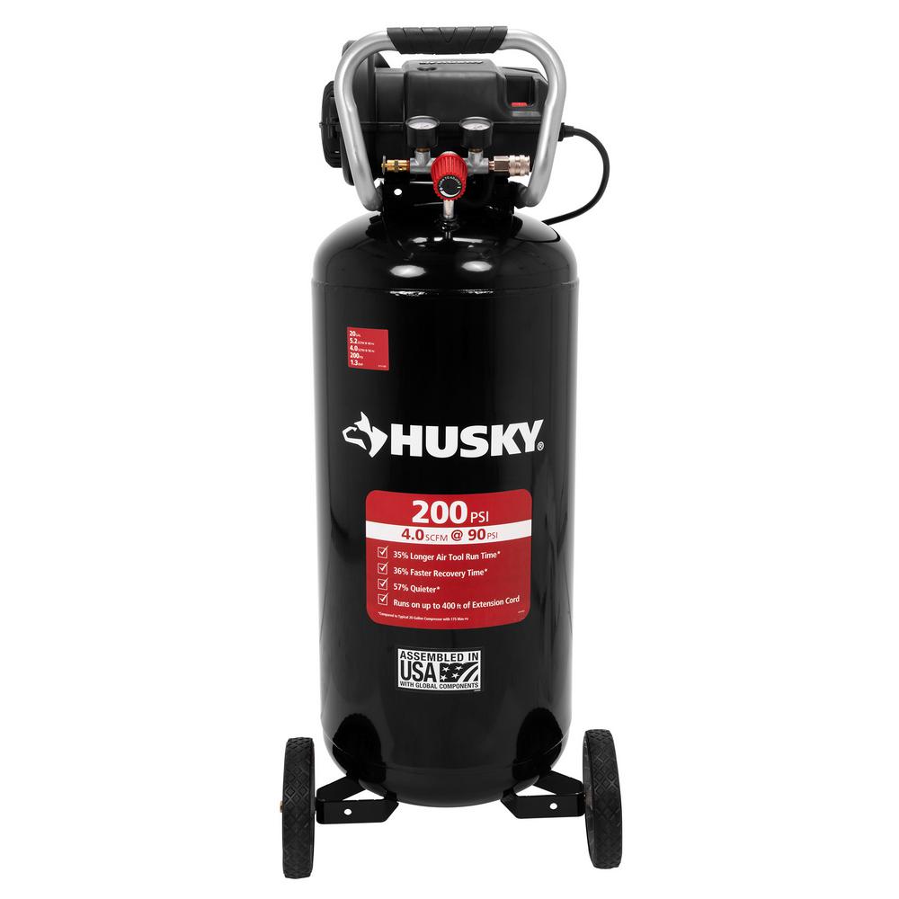Reviews for Husky 20 Gal. 200 PSI Oil Free Portable Vertical Electric dewalt air compressors at home depot