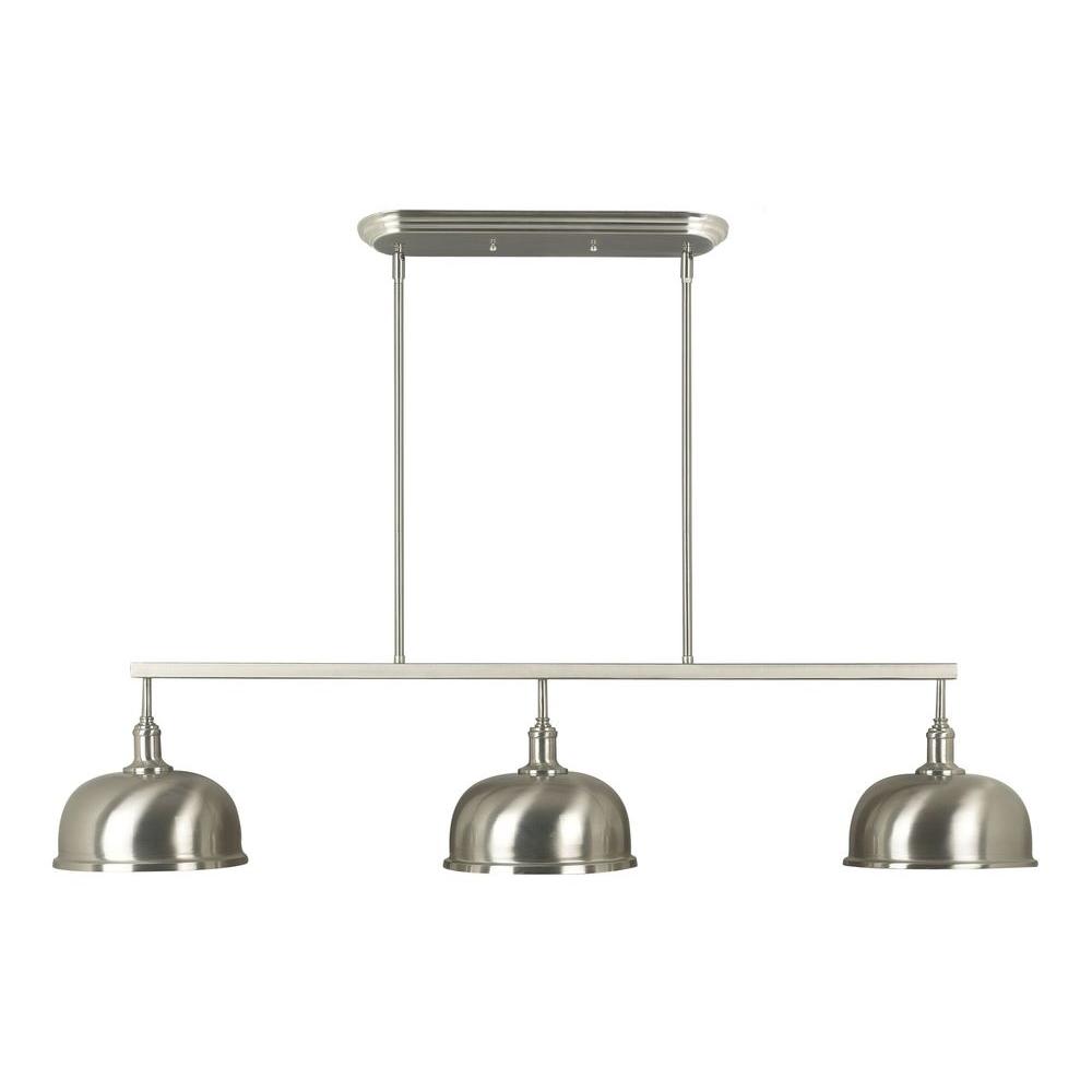Alice 3 Light Brushed Steel Island Alice 3 Light Brushed Steel Island
