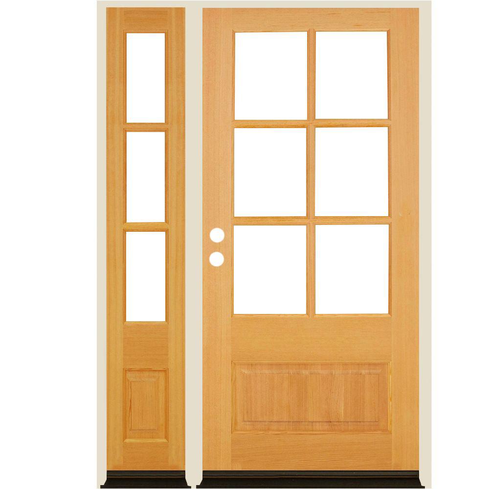 Krosswood Doors 36 in. x 80 in. Right Hand 3/4 6-Lite with Beveled