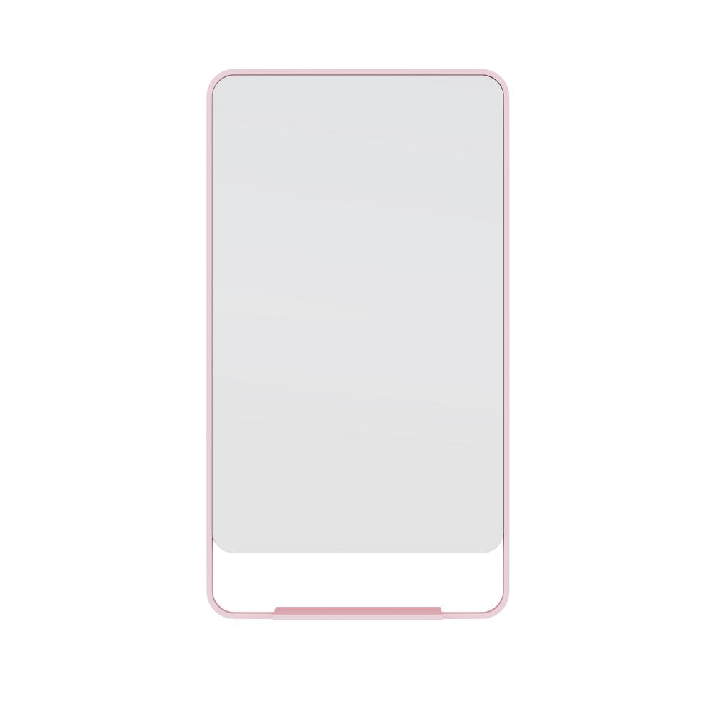 Glass Warehouse 22 In W X 40 In H Framed Square Bathroom Vanity Mirror In Pink Mf Shelf P The Home Depot