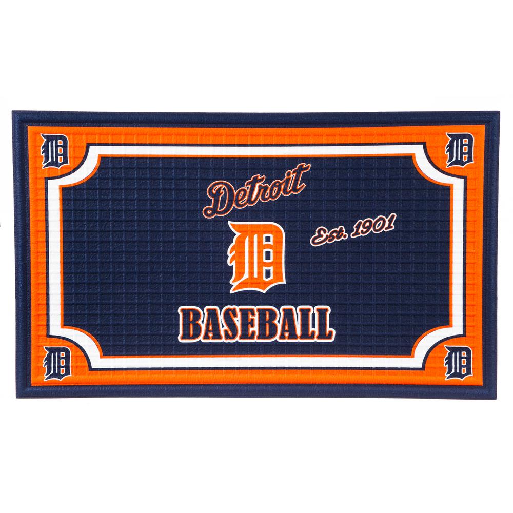 Evergreen Detroit Tigers 18 In X 30 In Embossed Welcome Mat