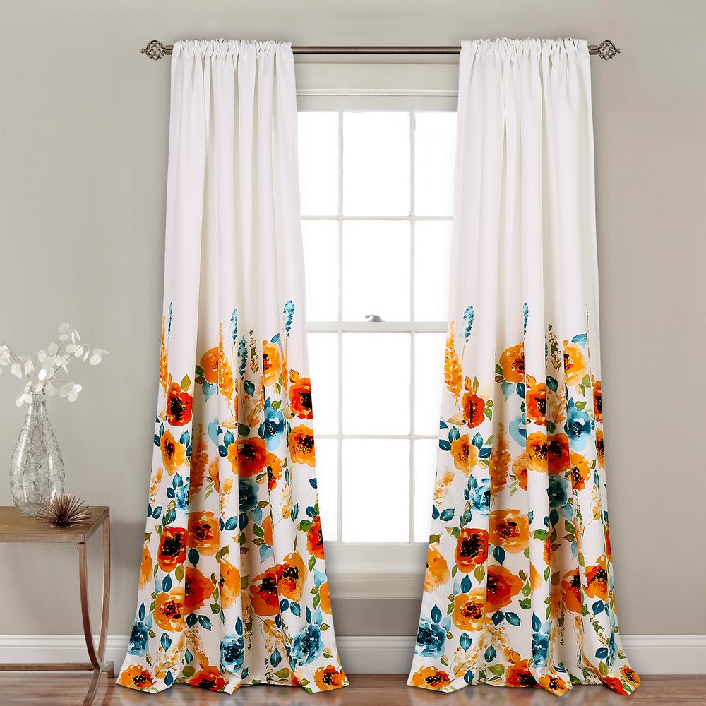 Orange Rod Pocket Curtains Drapes Window Treatments The