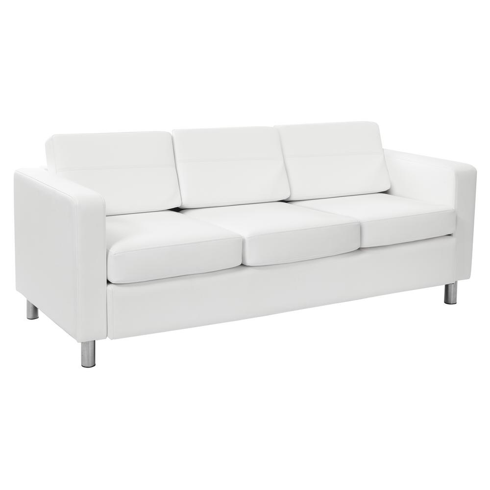 OSP Home Furnishings Pacific Dillon Stratus Vinyl Sofa Couch with Box