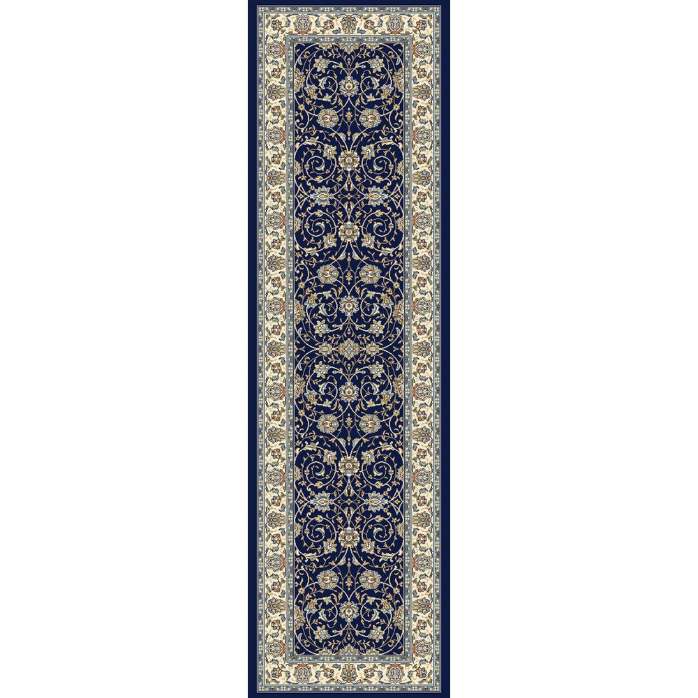 Dynamic Rugs Ancient Garden Navy 2 ft. x 11 ft. Indoor Runner Rug