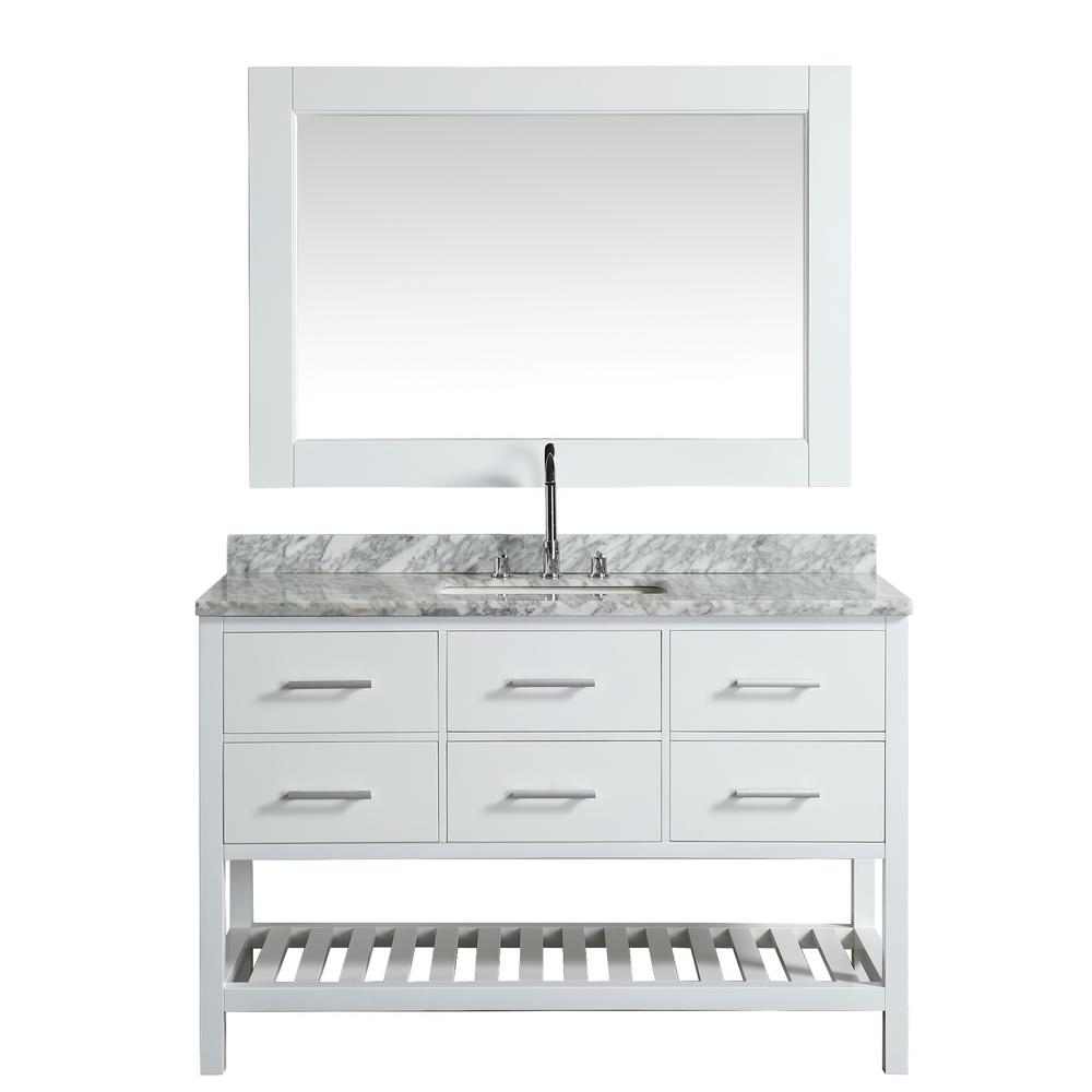 Design Element London 54 In W X 22 D Vanity White With Design Element London 54 In W X 22 D Vanity White With
