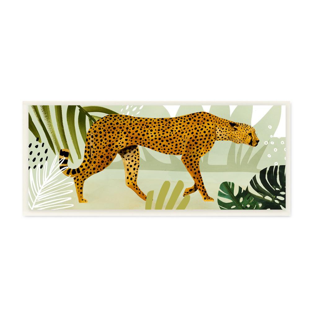 Stupell Industries 7 In X 17 In Blue And Green Cheetah Forest