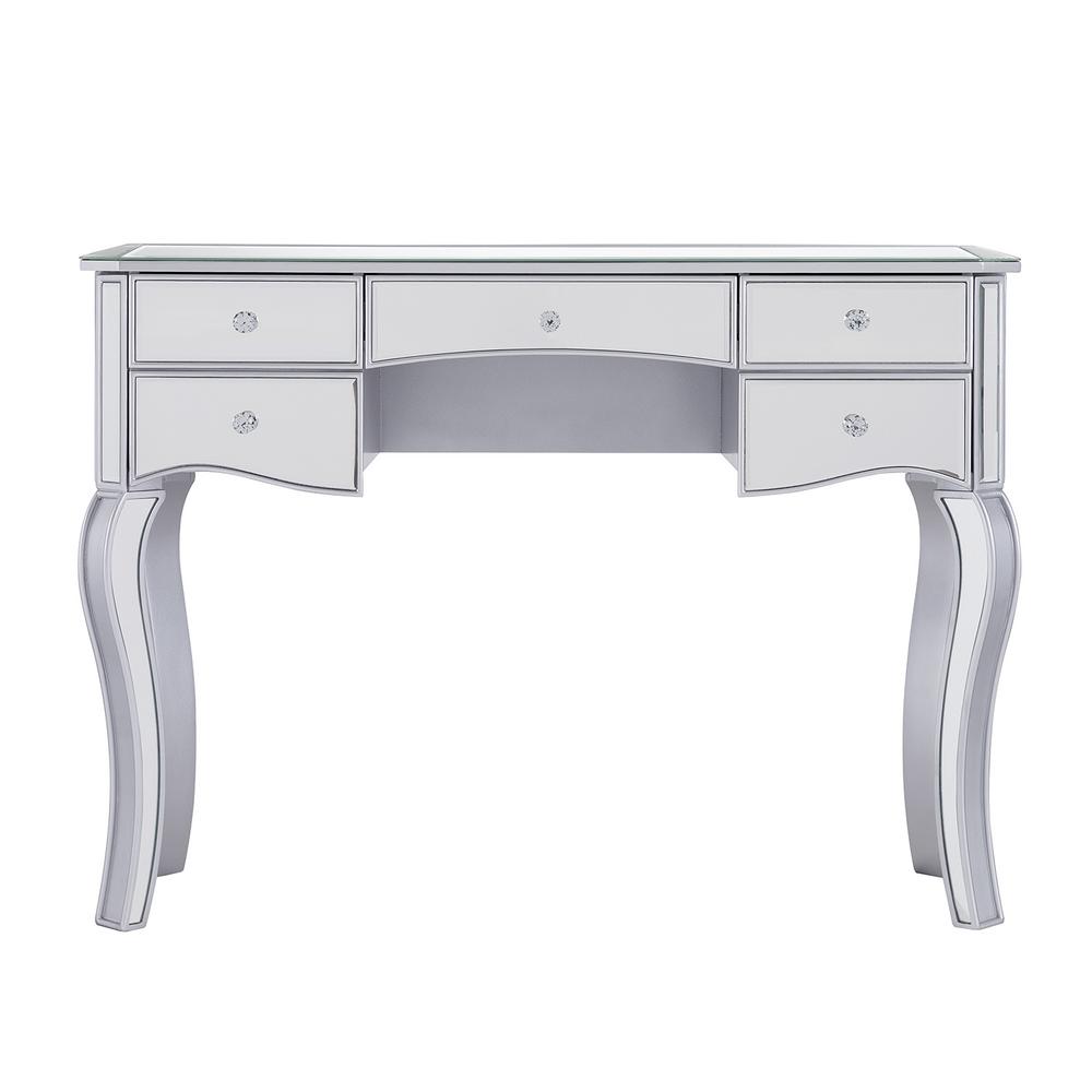 Southern Enterprises Jeanne Silver Mirrored Writing Desk
