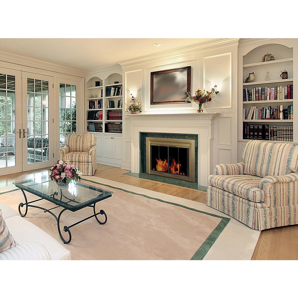 Pleasant Hearth Carrington Large Glass Fireplace Doors Ct 3222