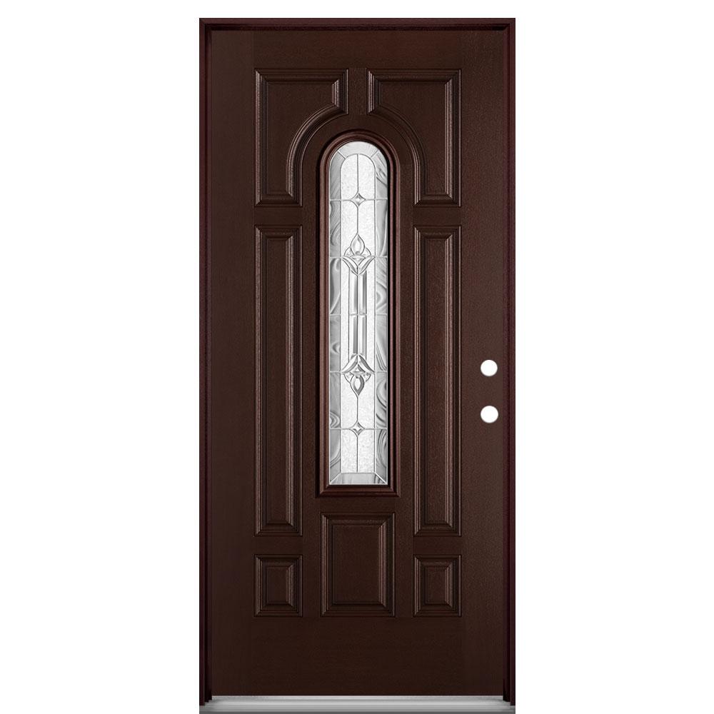 Masonite 36 In X 80 In Providence Center Arch Merlot Left Hand