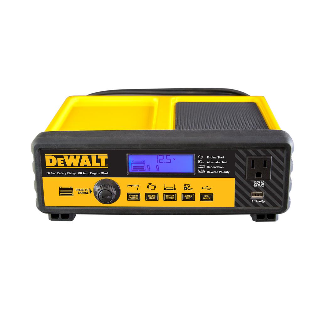 DEWALT DXAEC801B 30 Amp Multi Bank Battery Charger with 80 Amp Engine