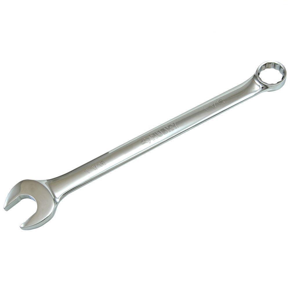 12-point Fine-Toothed SAE Measurement Combination Ratcheting Wrench 1-1//8 in