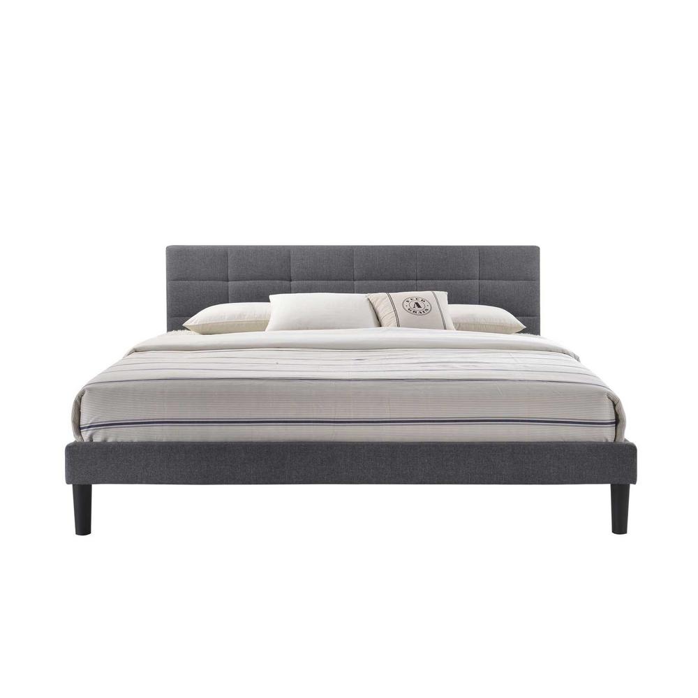 Altozzo Lexington Gray Fabric Queen Size Square Tufted Upholstered Altozzo Lexington Gray Fabric Queen Size Square Tufted Upholstered Platform Contemporary Bed Alt Q6701 Gry The Home Depot