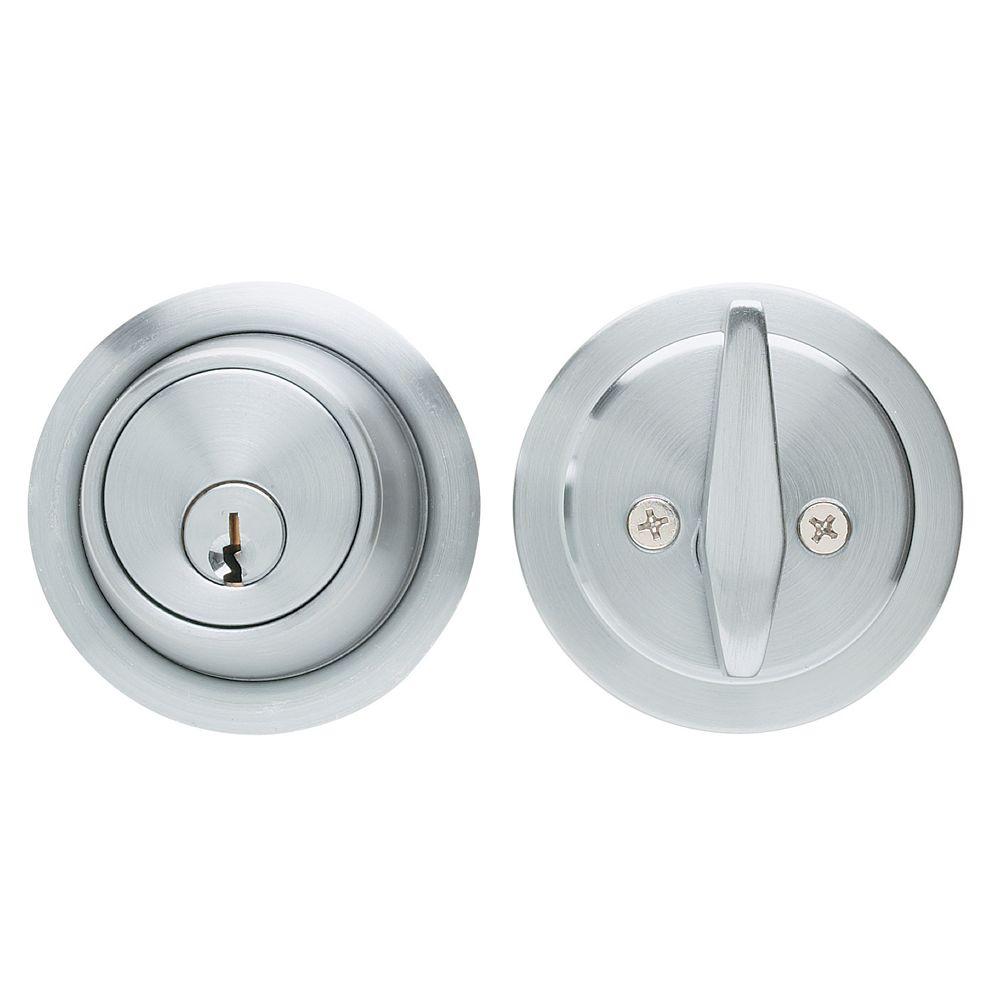 Global Door Controls Brushed Chrome Residential DeadboltDR160626 The Home Depot