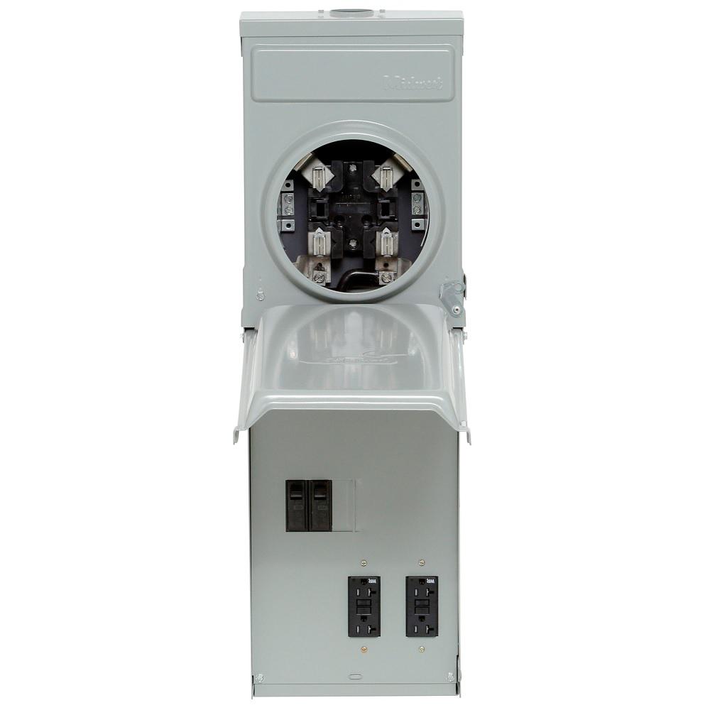 Power Box Surface Mount 100 Amp Ringless Metered Temporary with GFCI Top Feed