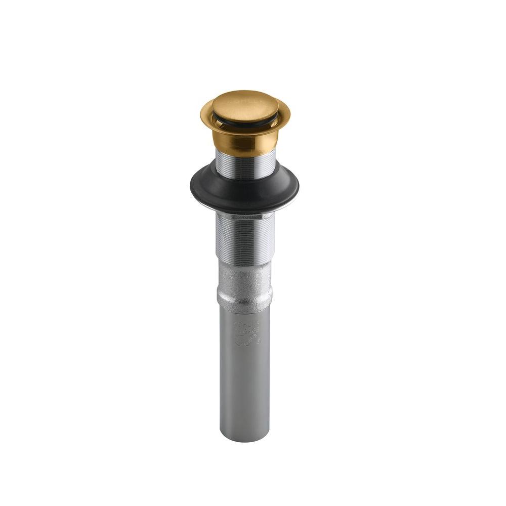 KOHLER 1-1/4 in. Brass Pop-Up Clicker Drain without Overflow in Vibrant Polished Bronze