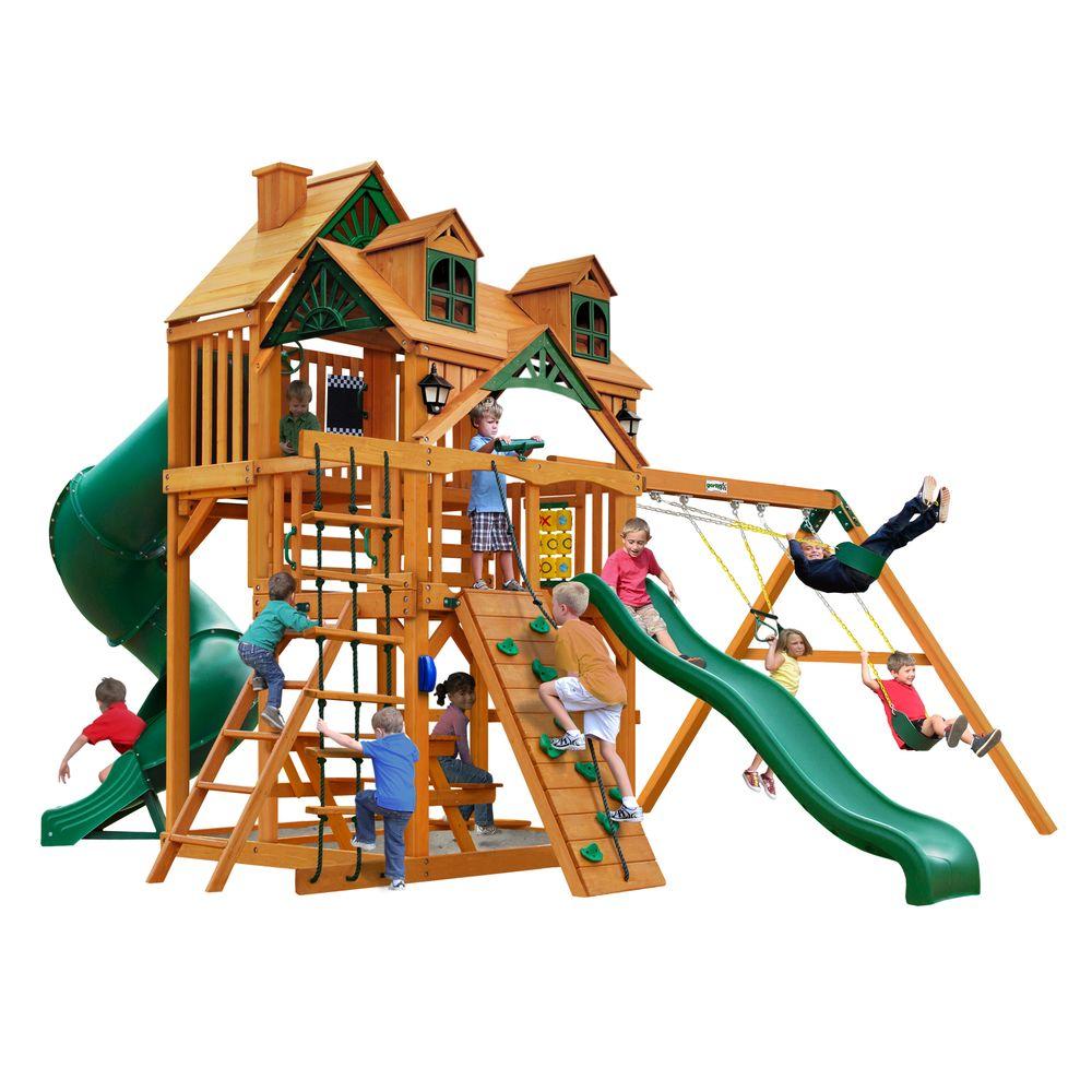 Gorilla Playsets Malibu Deluxe I Cedar Swing Set with Natural Cedar Posts by Gorilla Playsets