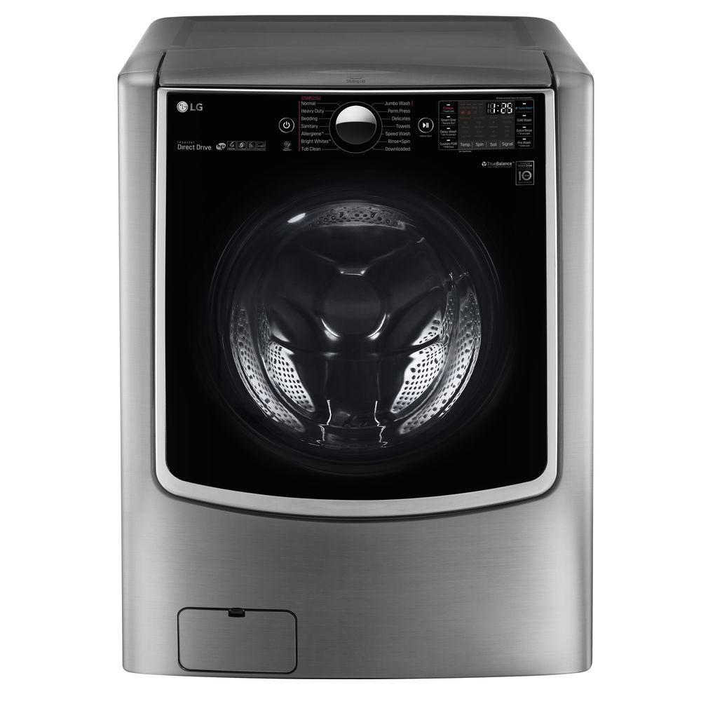 LG Electronics 5.2 cu. ft. High Efficiency Mega Capacity Smart Front Load Washer with TurboWash & Wi-Fi in Graphite Steel, ENERGY STAR