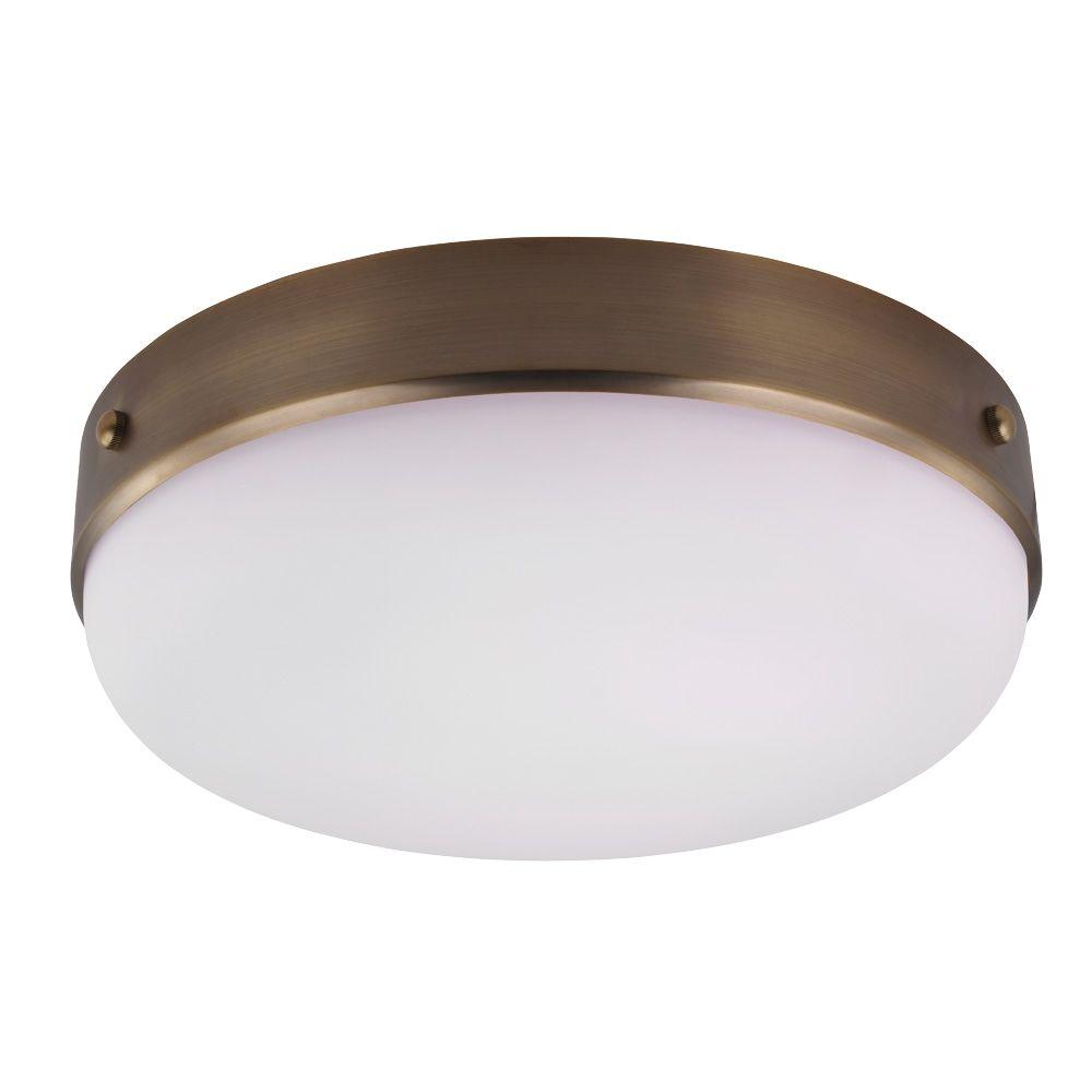 Feiss Cadence 3 Light Dark Antique Brass Indoor Flush Mount