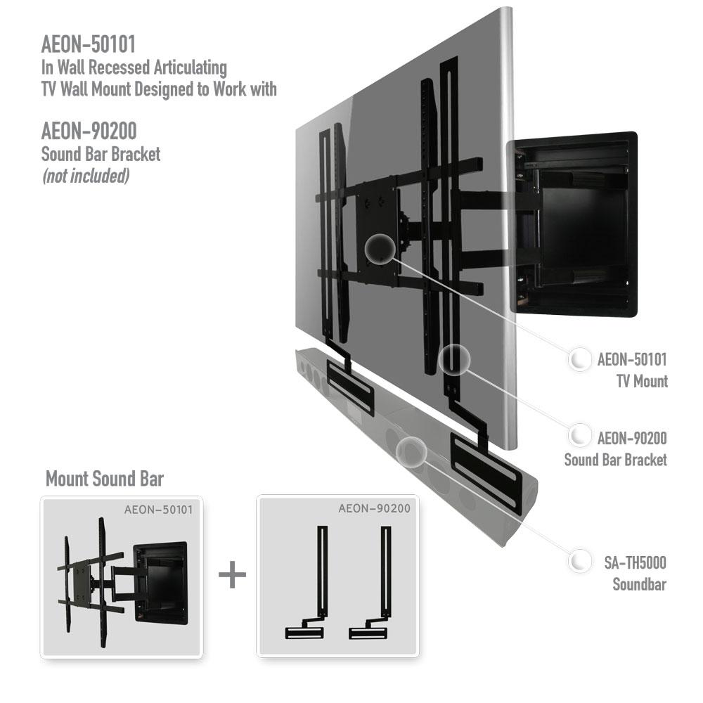 Aeon Standounts In Wall Tv Mount Recessed Articulating For 42 To 80 Tvs Lcd Led Or Plasma 104 1130 The Home Depot - Attach Soundbar To Wall Mounted Tv Aeon Standounts In Wall Tv Mount Recessed Articulating For 42 To 80 Tvs Lcd Led Or Plasma 104 1130 The Home Depot - Attach Soundbar To Wall Mounted Tv