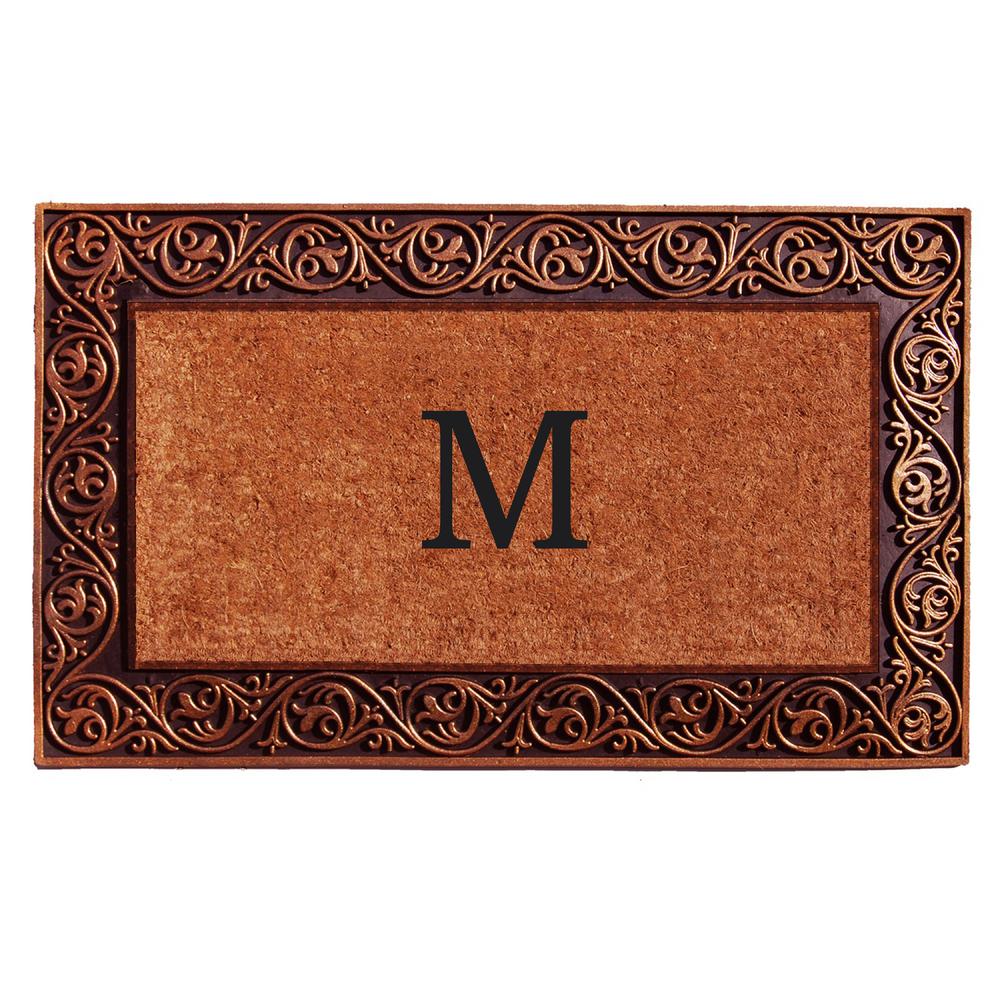 Home & More Prestige Bronze Door Mat 18 in. x 30 in. Monogram M Door