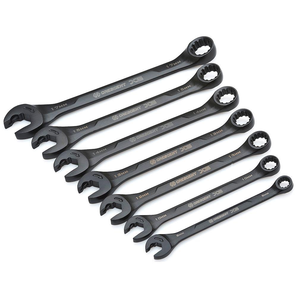 Crescent MM Ratcheting Open-End & Static Box-End Combination Wrench Set ...