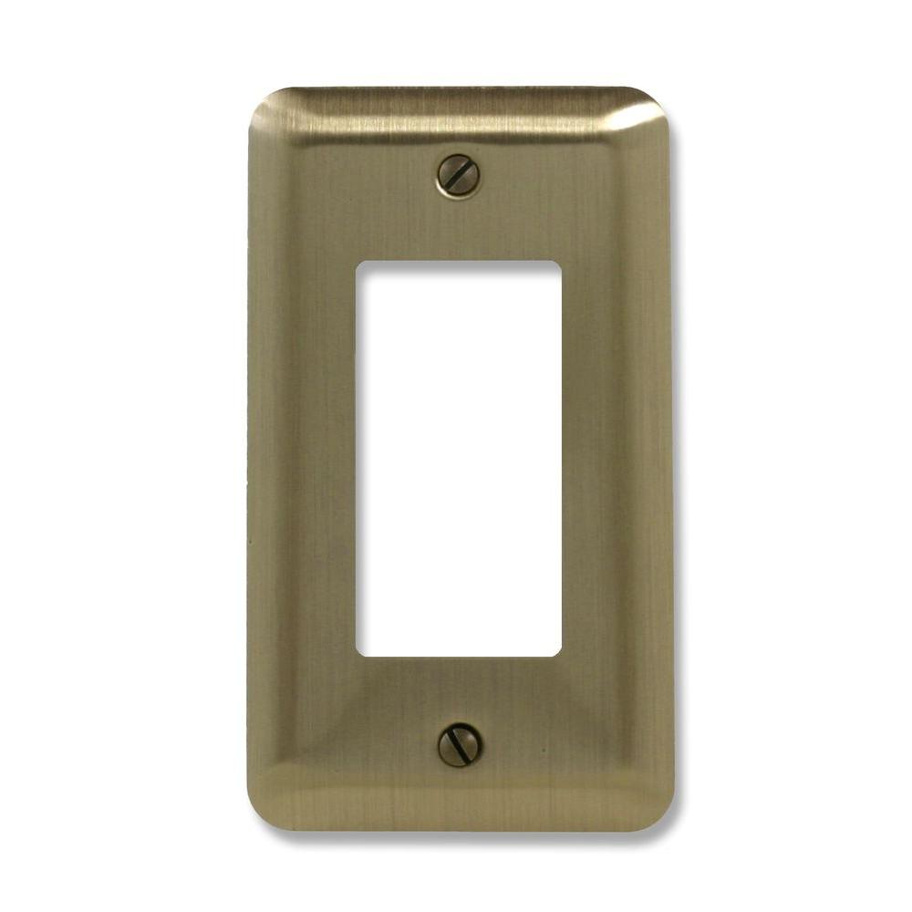 Amerelle Steel 1 Decora Wall Plate Brushed Brass154R The Home Depot