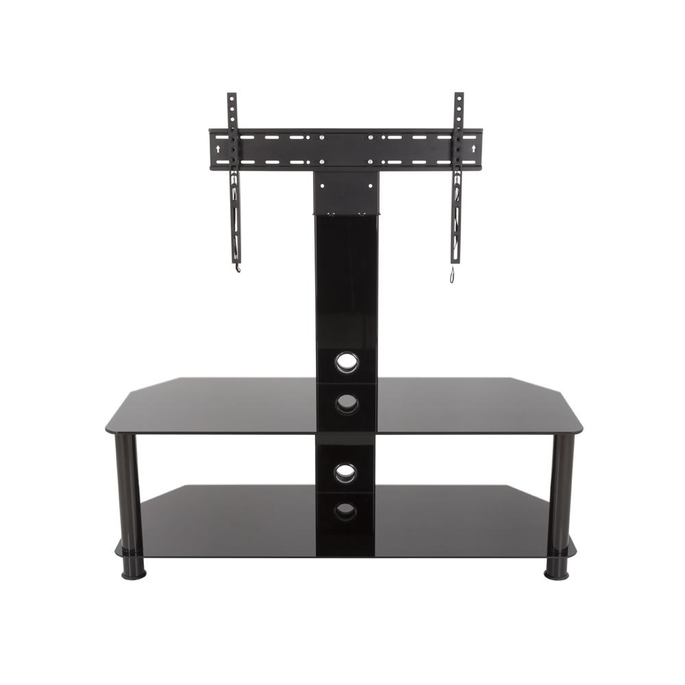 Avf Sdcl1140bb A Stand With Tv Mount For Tvs Up To 65 In Black Glass Black Legs Sdcl1140bb A The Home Depot